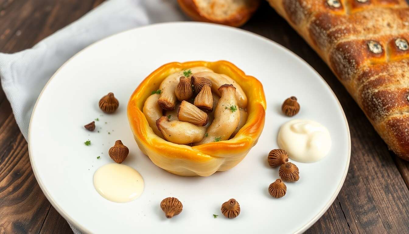 Poularde aux morilles en croûte de pain : recette gourmande