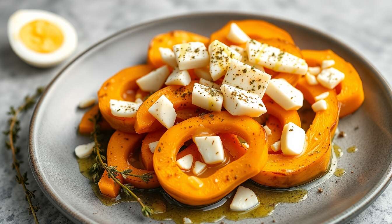 Butternut rôtie au four : recette gourmande au fromage fondu