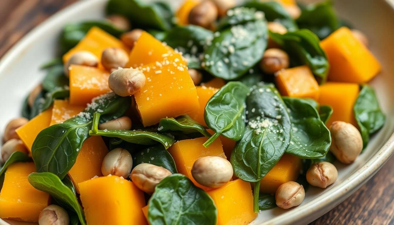 Butternut sautée aux épinards et noisettes : une recette savoureuse