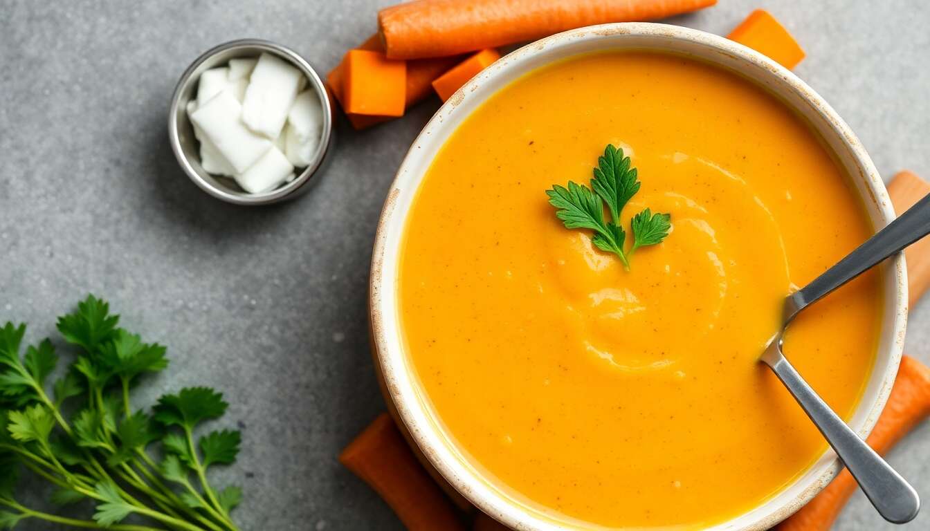 Soupe au butternut, carotte et courgette : recette facile et savoureuse