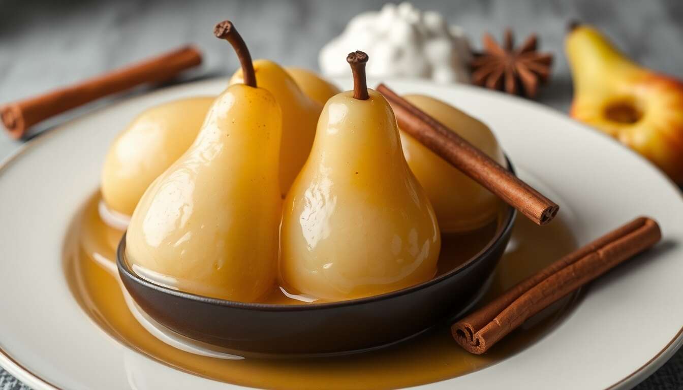 Poires et pommes pochées : la recette gourmande