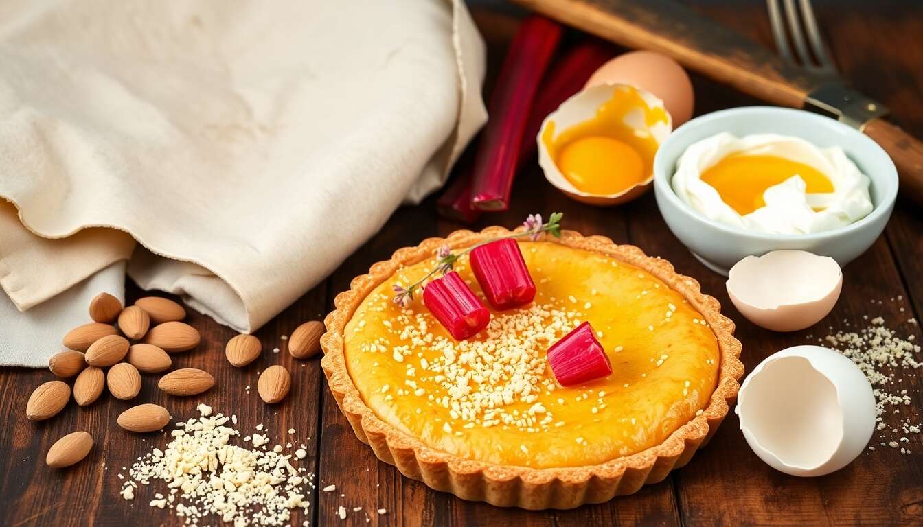 Tarte rhubarbe cassonade : recette facile et savoureuse