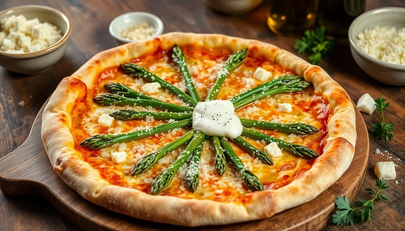Pizza aux asperges : recette gourmande et facile
