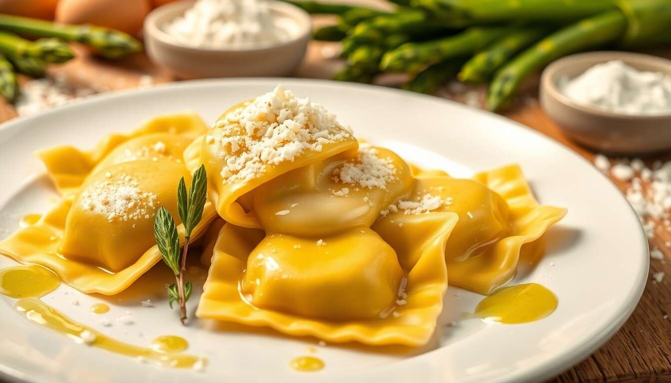 Raviolis aux asperges maison : une recette gourmande