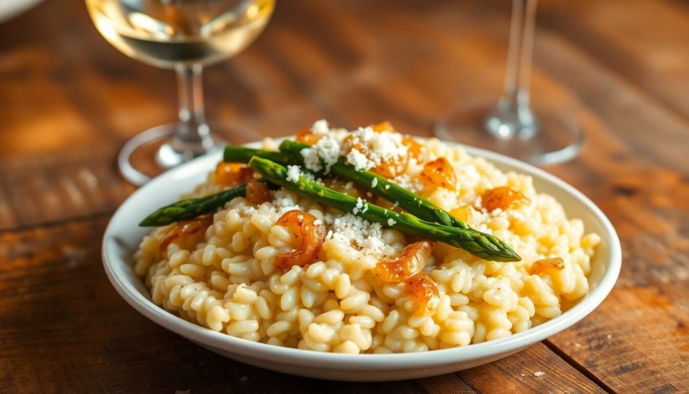 Recette de risotto aux asperges : un plat crémeux et savoureux