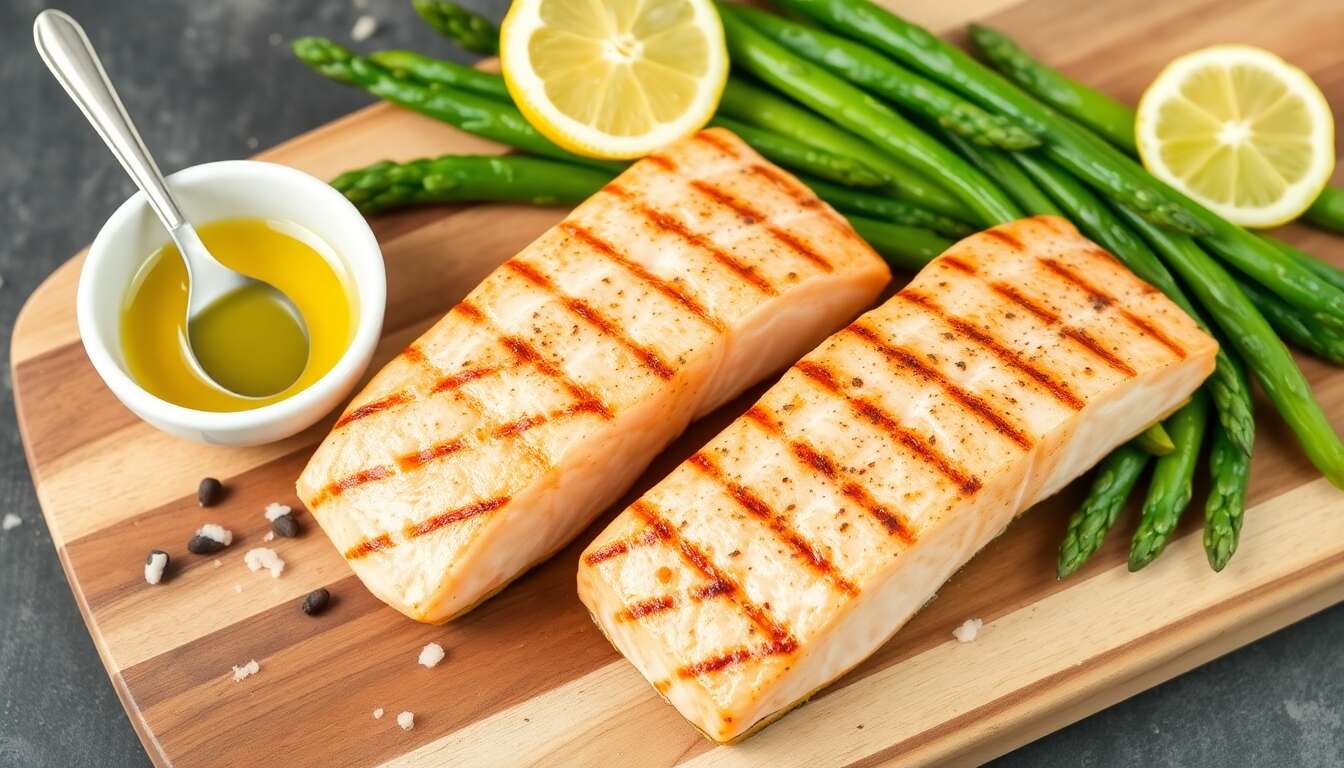 Darnes de saumon grillées aux asperges vertes : une recette savoureuse