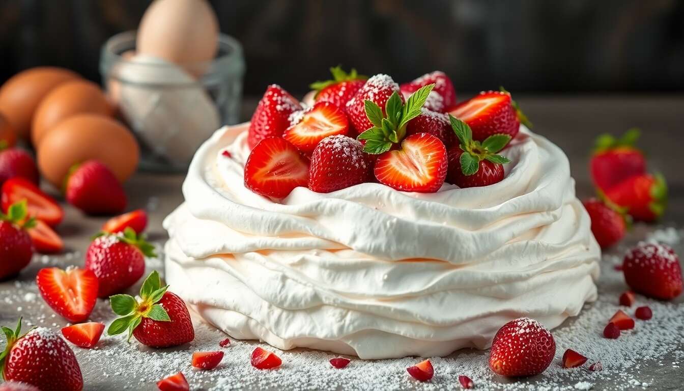 Recette de pavlova aux fraises : un dessert léger et fruité