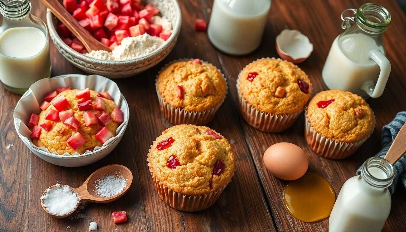 Muffins à la rhubarbe au Thermomix : recette facile et rapide