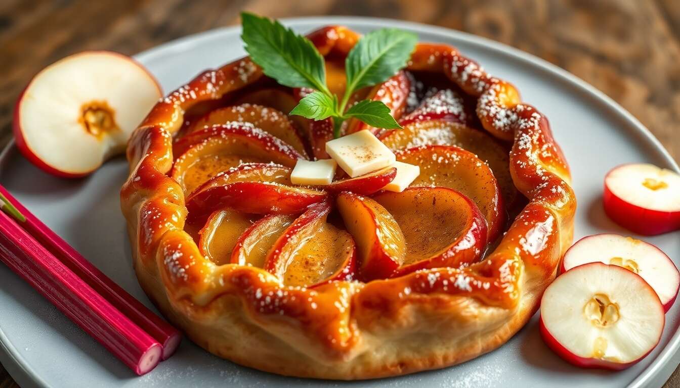 Tarte Tatin aux Pommes et Rhubarbe : recette Gourmande