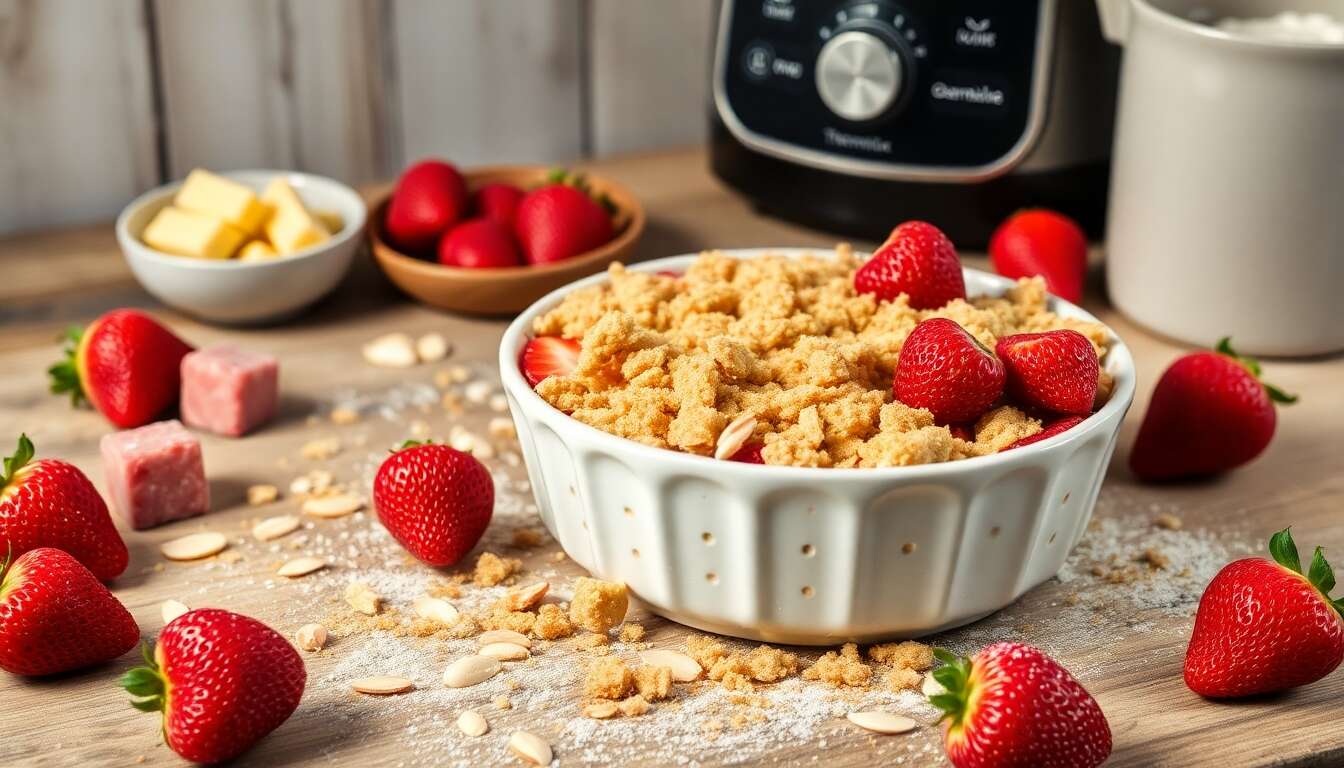 Crumble aux fraises facile avec Thermomix : la recette savoureuse