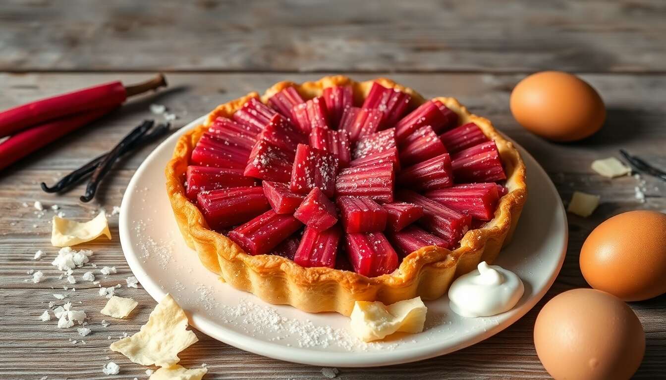 Tarte à la rhubarbe facile : recette savoureuse et rapide