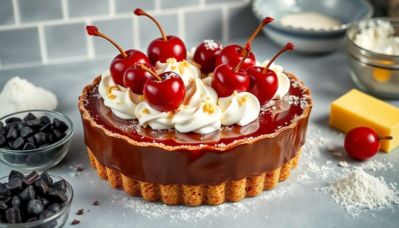 Tarte au chocolat et cerises : la recette gourmande