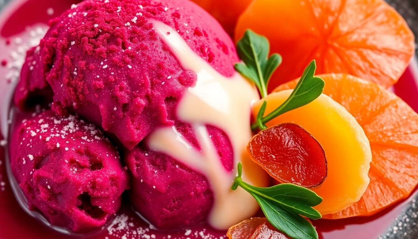 Glace à la betterave : recette gourmande avec melon, roquette et jambon fumé