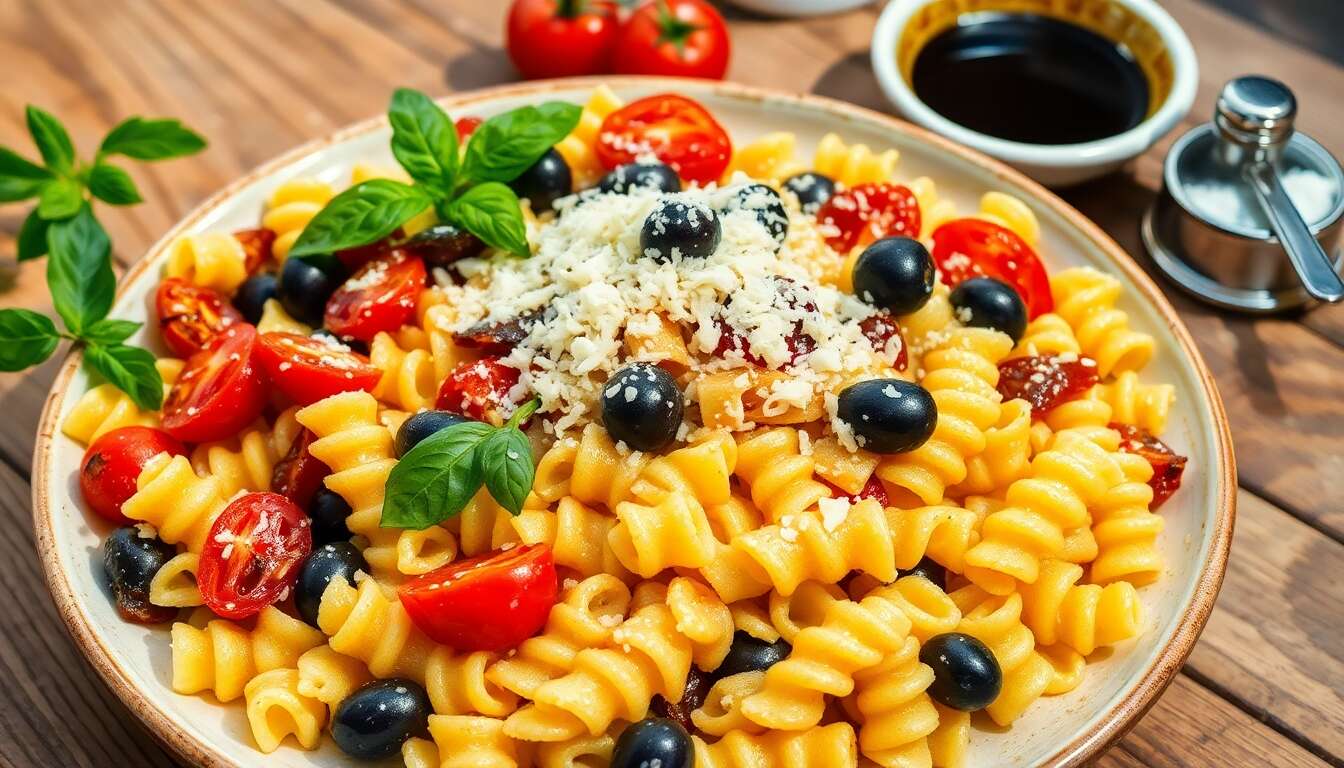 Salade estivale de pâtes à l'italienne : recette fraîche et savoureuse