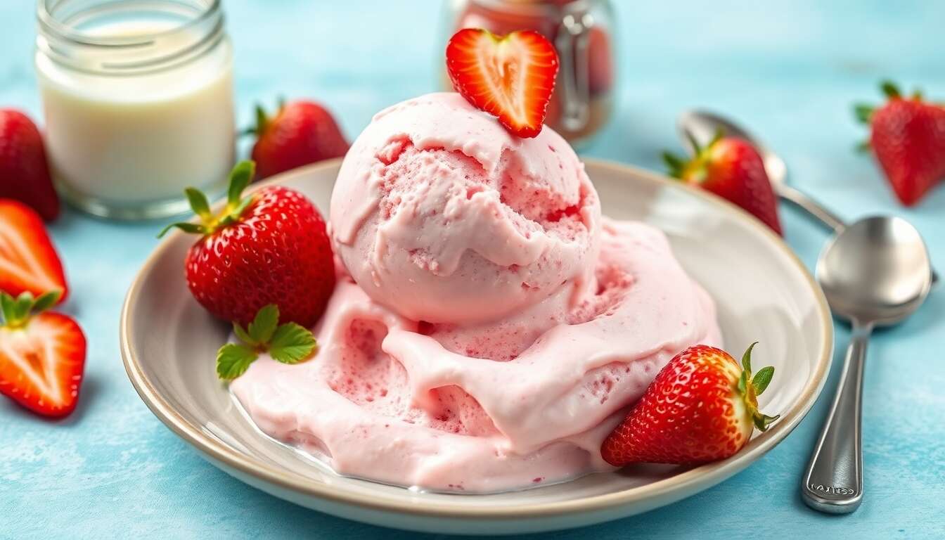 Crème glacée à la fraise : recette facile et rapide