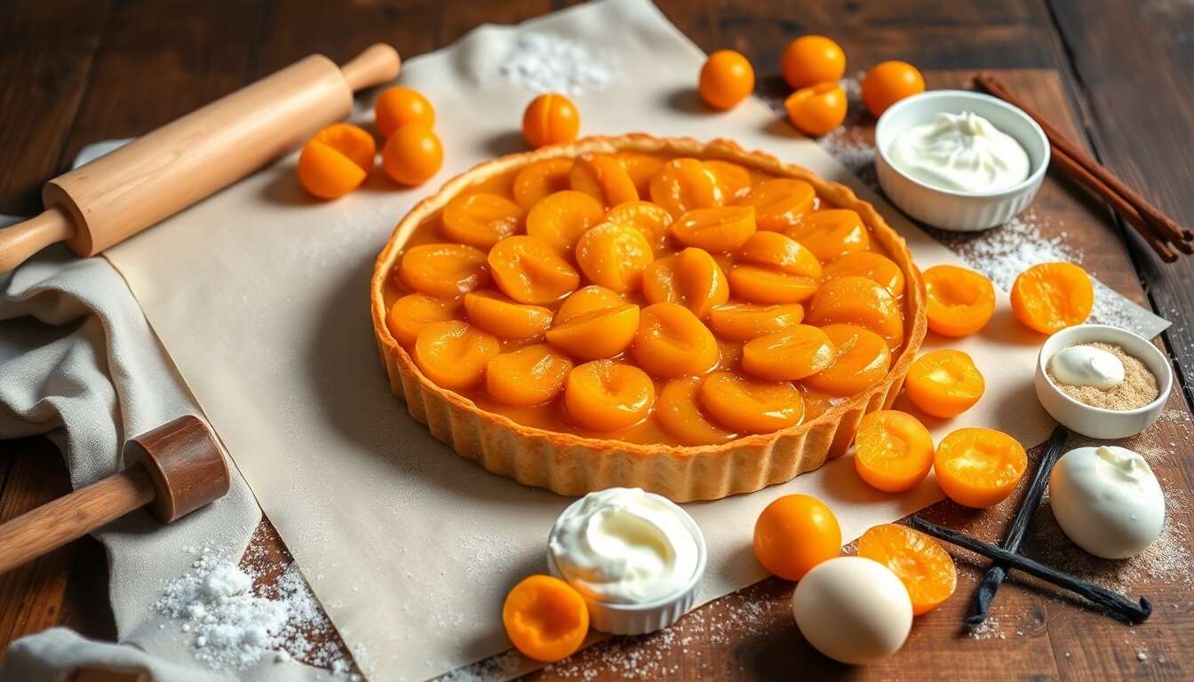 Tarte aux abricots à la crème fraîche : recette facile et gourmande