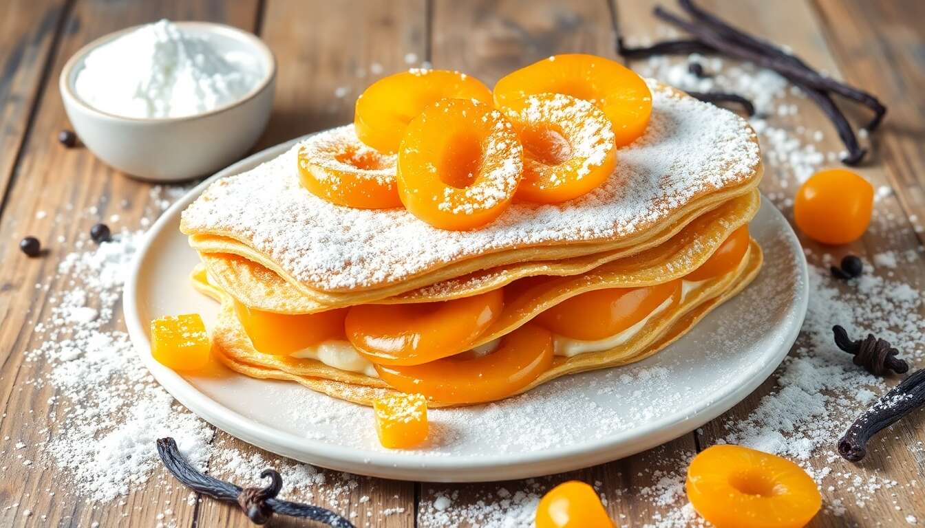 Mille-feuilles d'abricots aux petits suisses : recette gourmande et facile