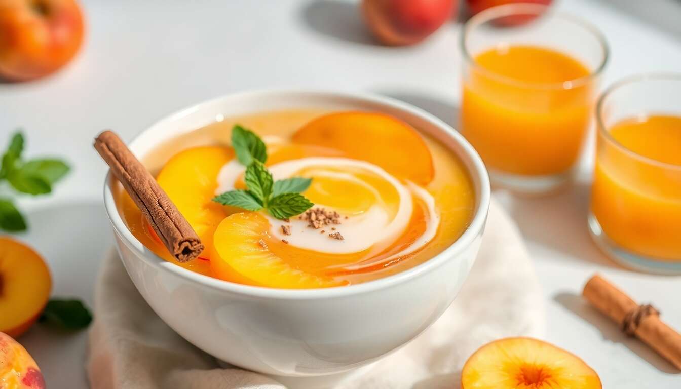 Soupe glacée aux abricots et pêches : recette fraîcheur d'été
