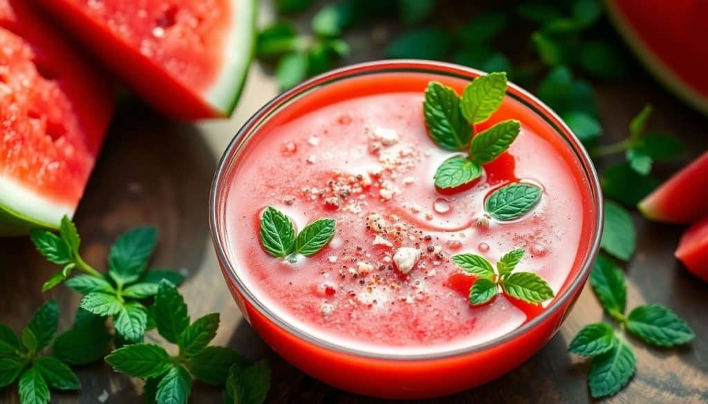 Soupe glacée de pastèque à la menthe : recette rafraîchissante d'été