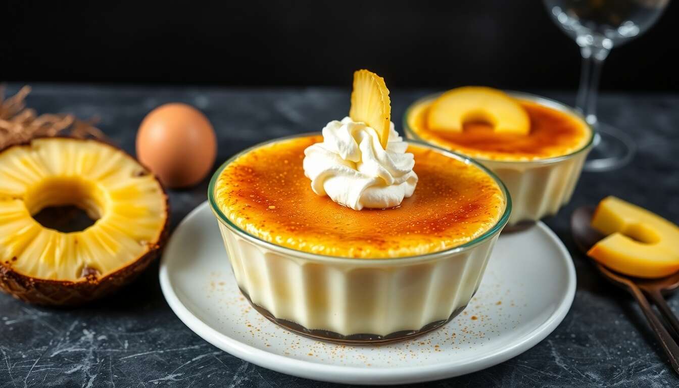 Ananas en Pina Colada Coco façon Crème Brûlée par Cyril Lignac