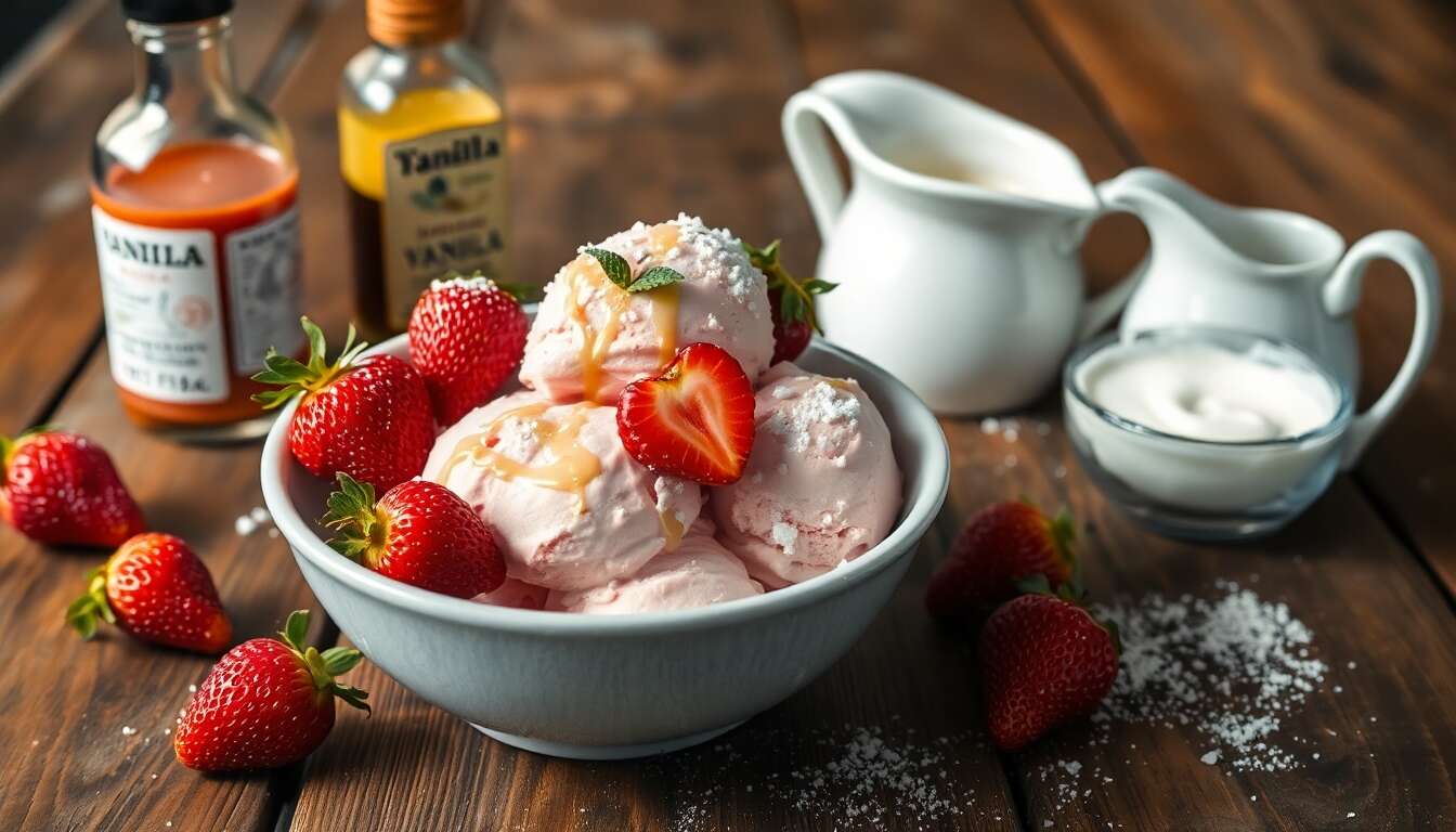 Glace à la fraise maison sans sorbetière : recette facile et rapide