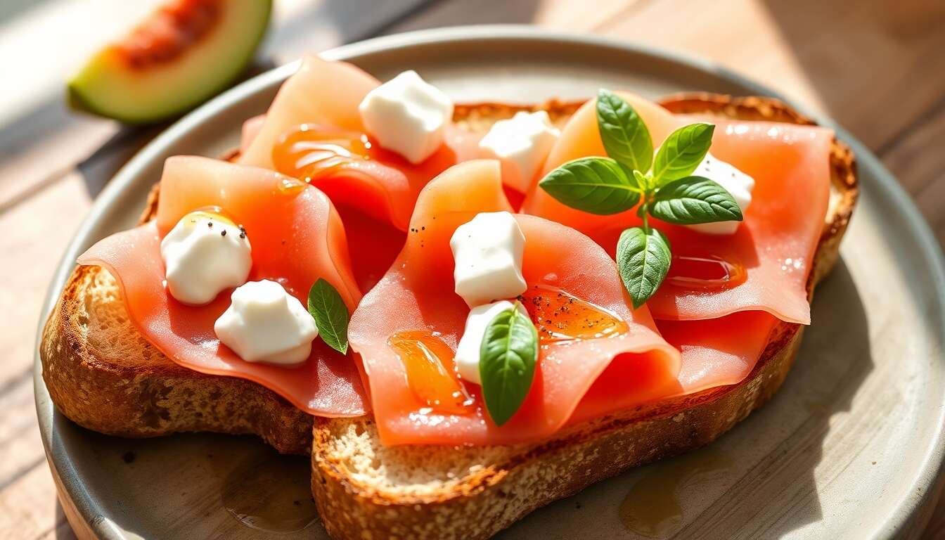 Tartine Gourmande au Jambon Cru et Melon