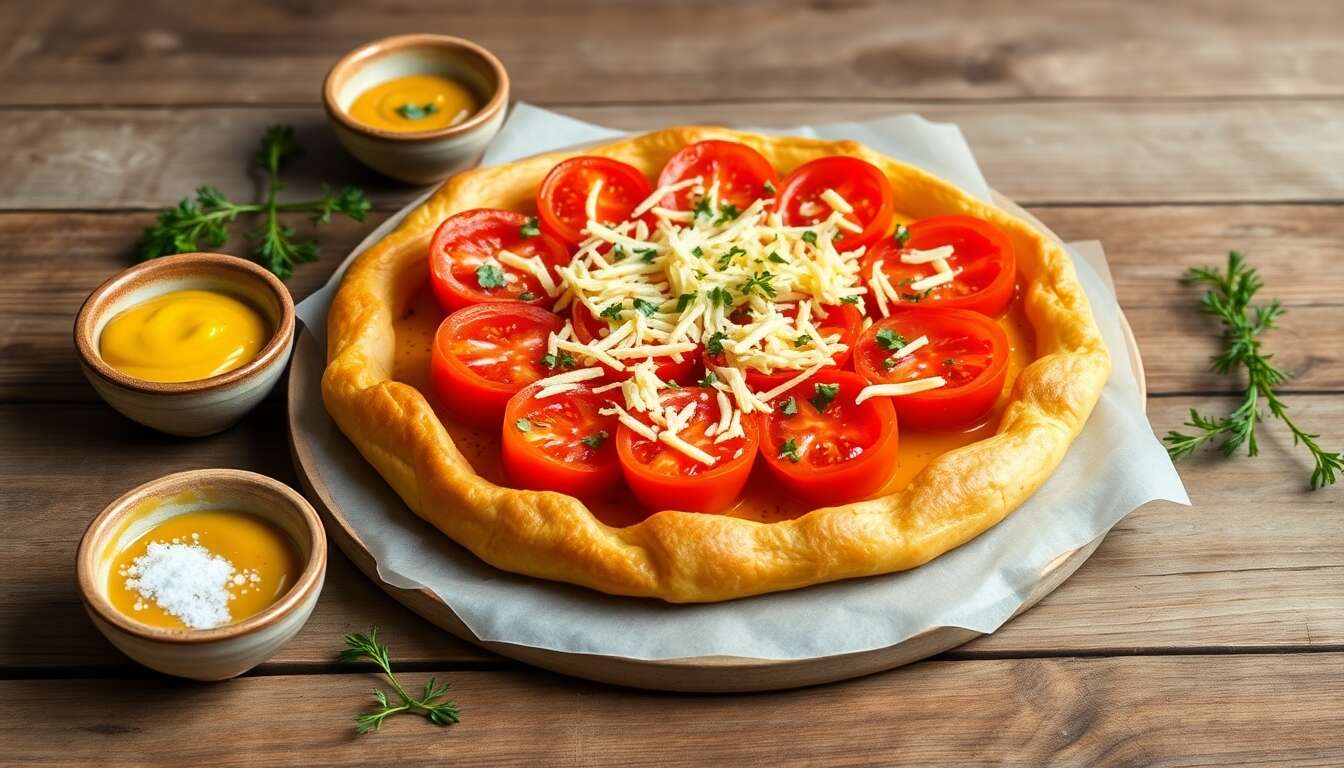 Tarte à la tomate et moutarde : recette savoureuse et facile