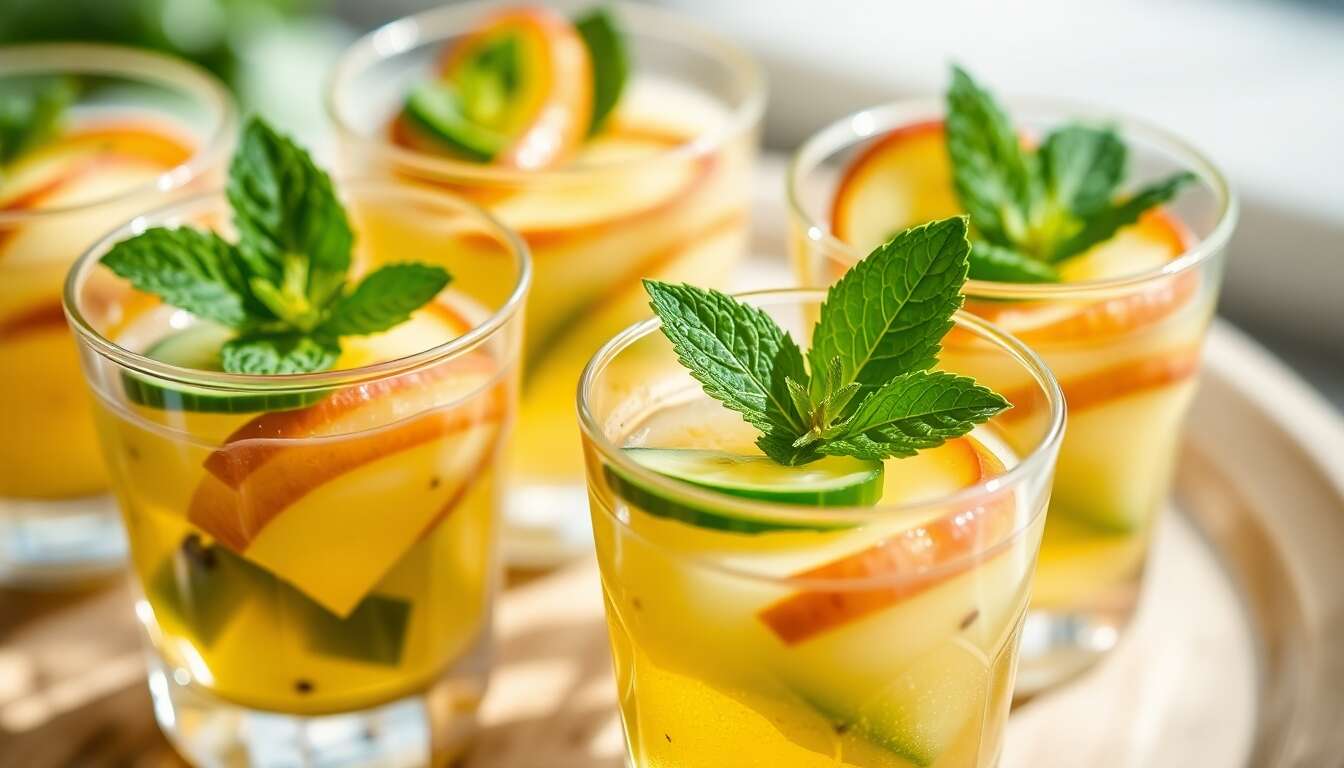 Mini-cups menthe concombre pomme : une recette rafraîchissante