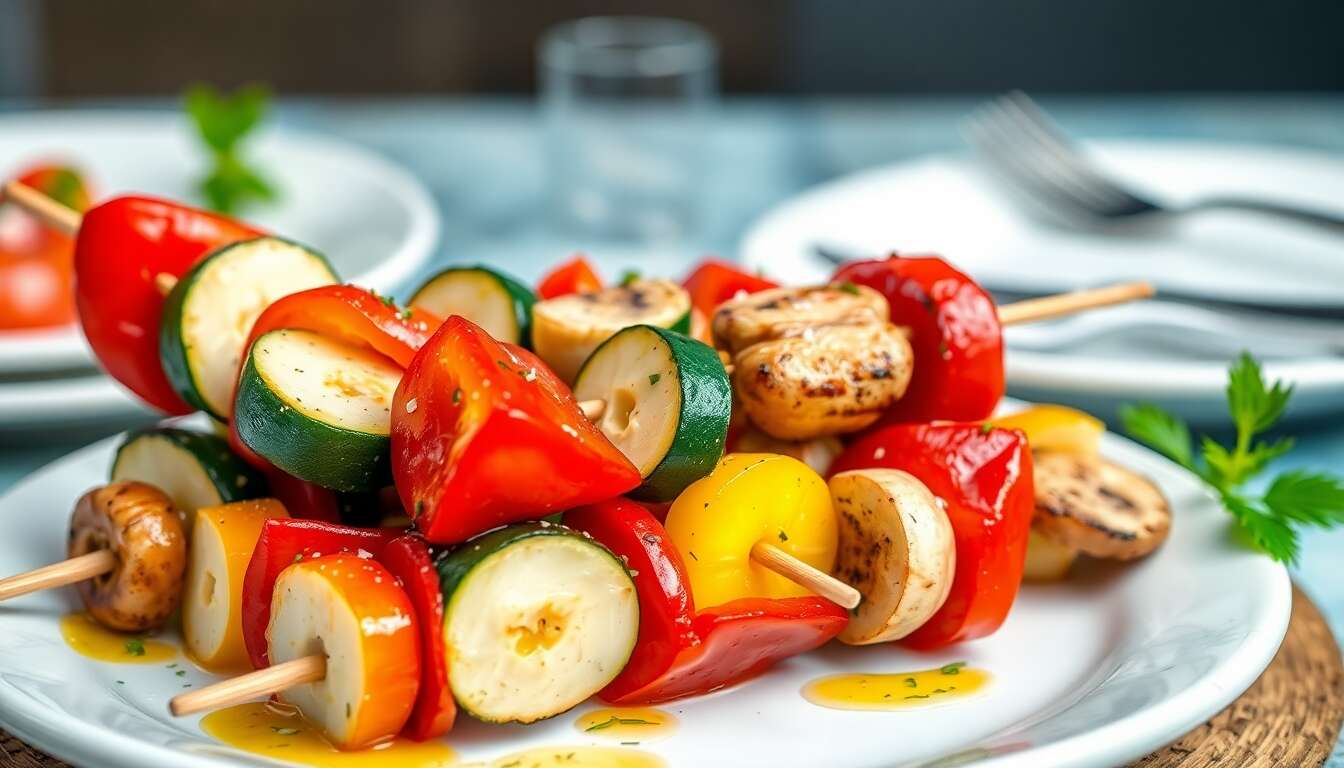 Recette facile : brochettes de légumes grillés savoureuses