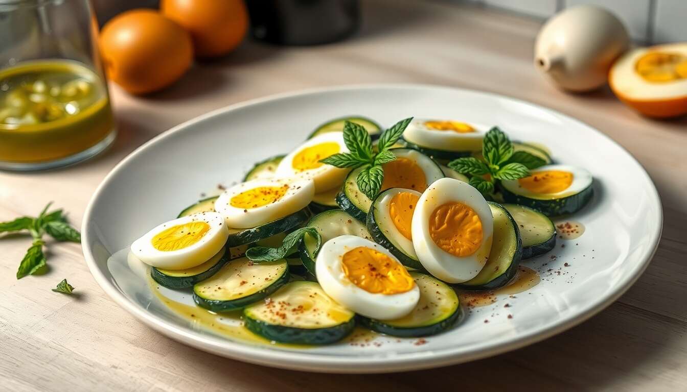 Courgettes froides aux œufs durs : une entrée rafraîchissante