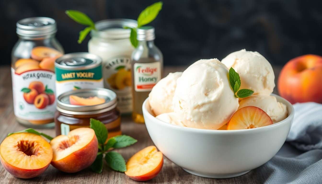 Glace au yaourt à la pêche : recette facile et rafraîchissante