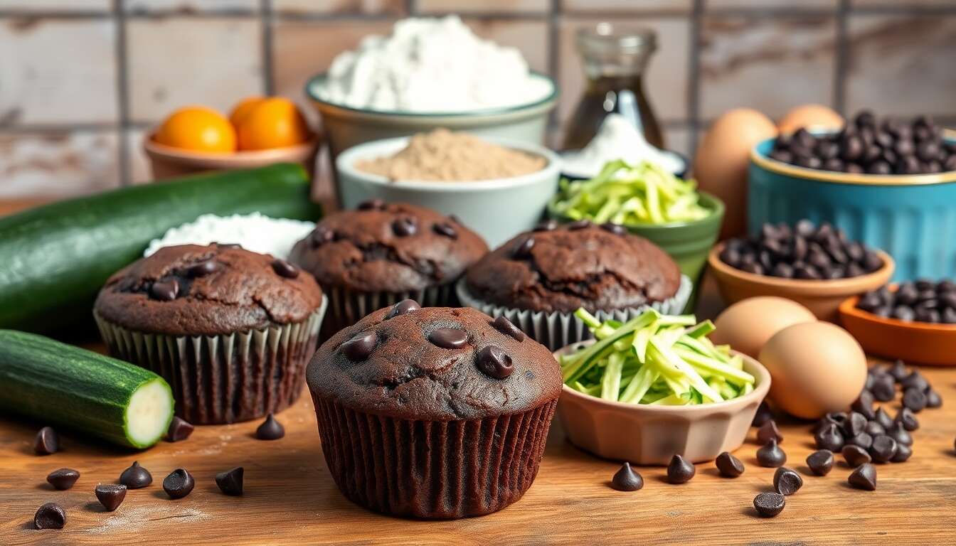 Muffins chocolat-courgettes : recette gourmande et originale