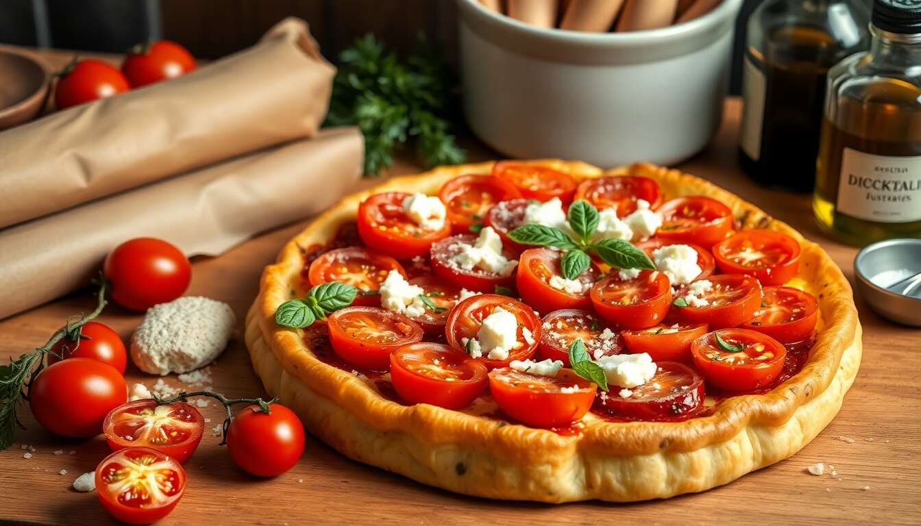 Tarte à la tomate et au Salakis : recette savoureuse