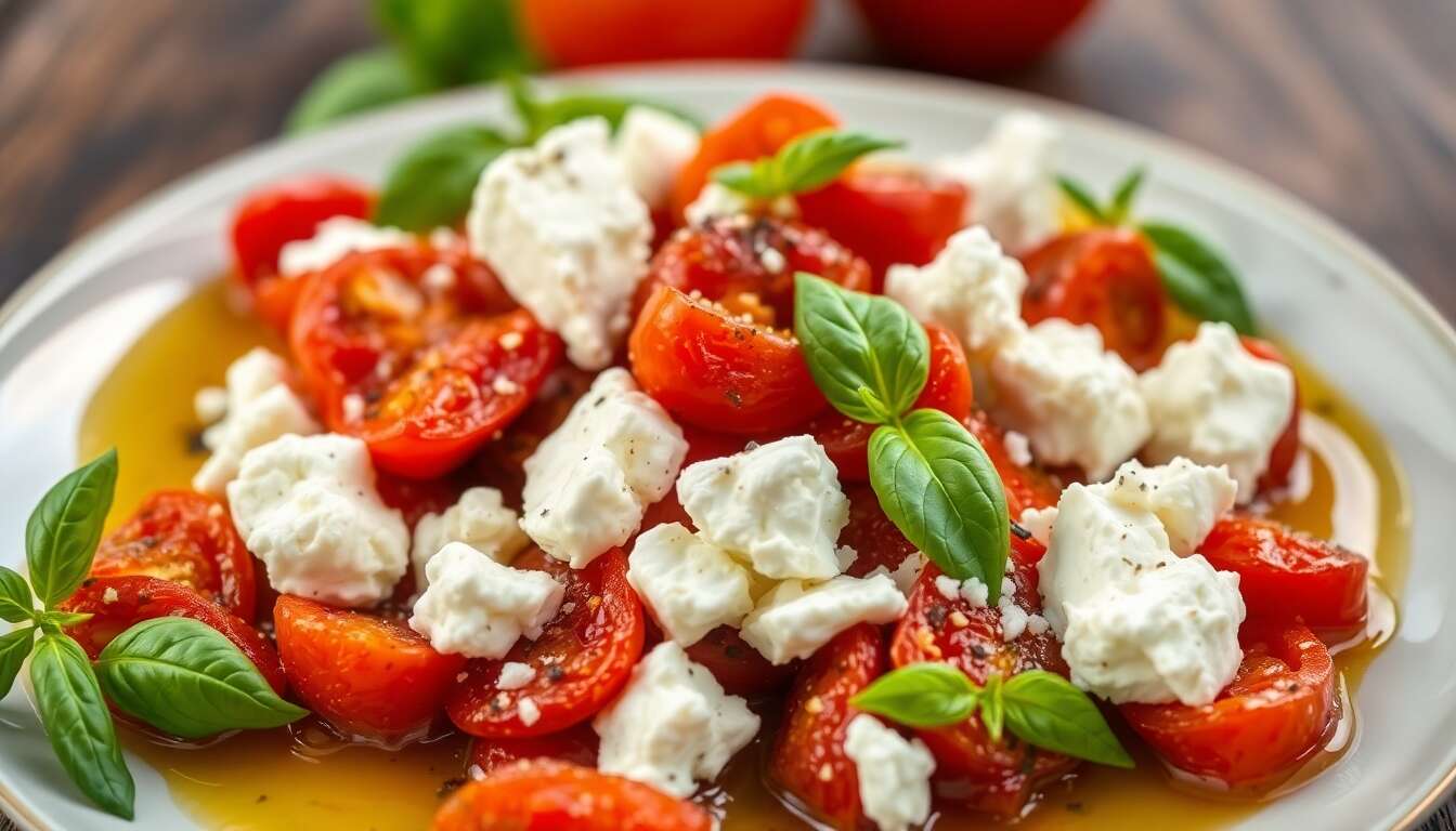 Apéritif frais : tomates et chèvre