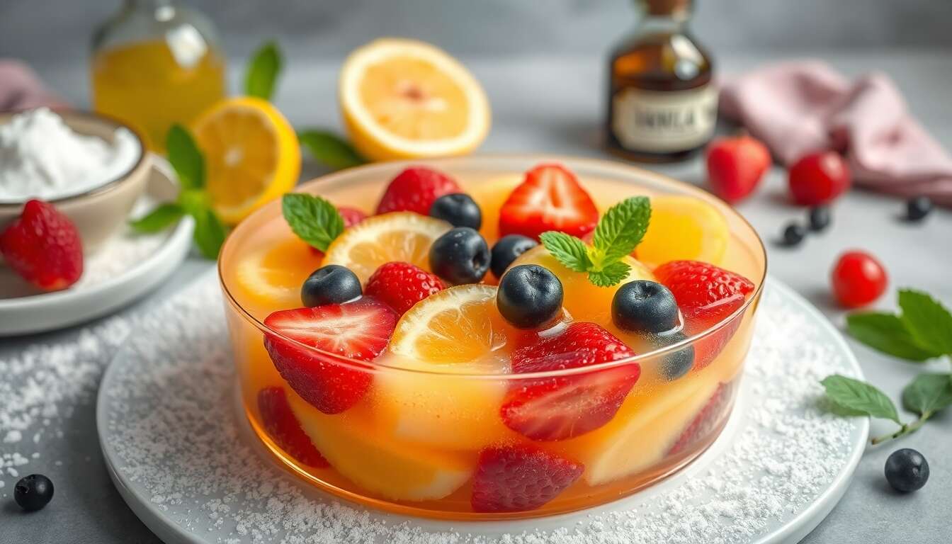 Carpaccio de fruits en gelée : recette fraîche et gourmande