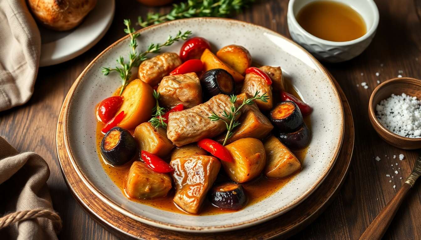 Sauté de veau aux aubergines et poivrons : une recette savoureuse