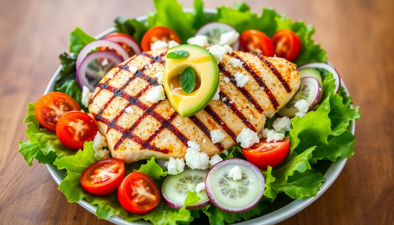 Salade d'été au poulet grillé et avocat : une recette fraîche et gourmande