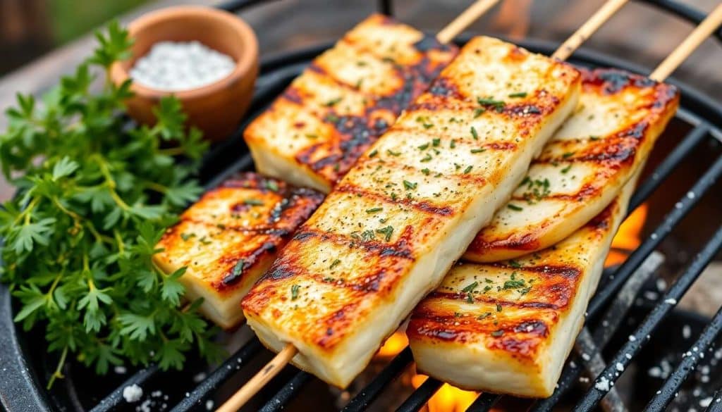 Brochettes de bar au barbecue : recette savoureuse et facile