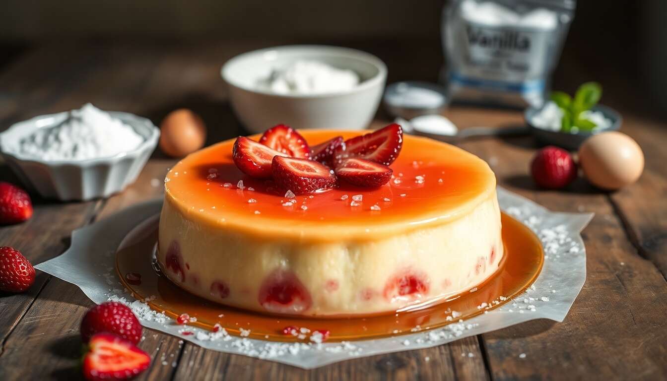 Flan aux fraises à la poêle : recette facile et rapide