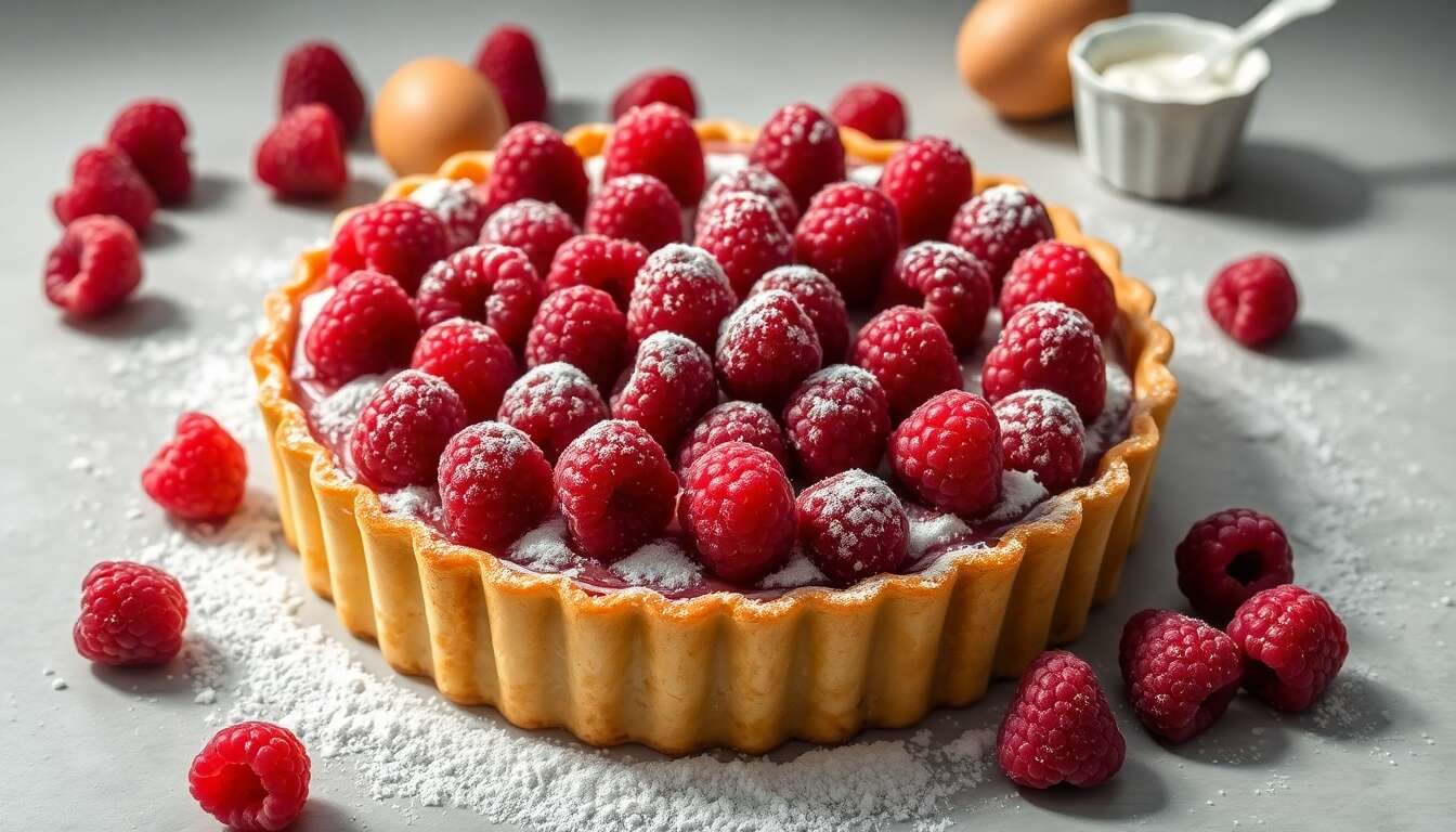 Tarte légère aux framboises : recette gourmande et facile