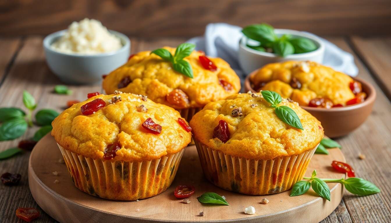 Muffins salés au Grana Padano, tomates séchées et basilic : une recette estivale irrésistible