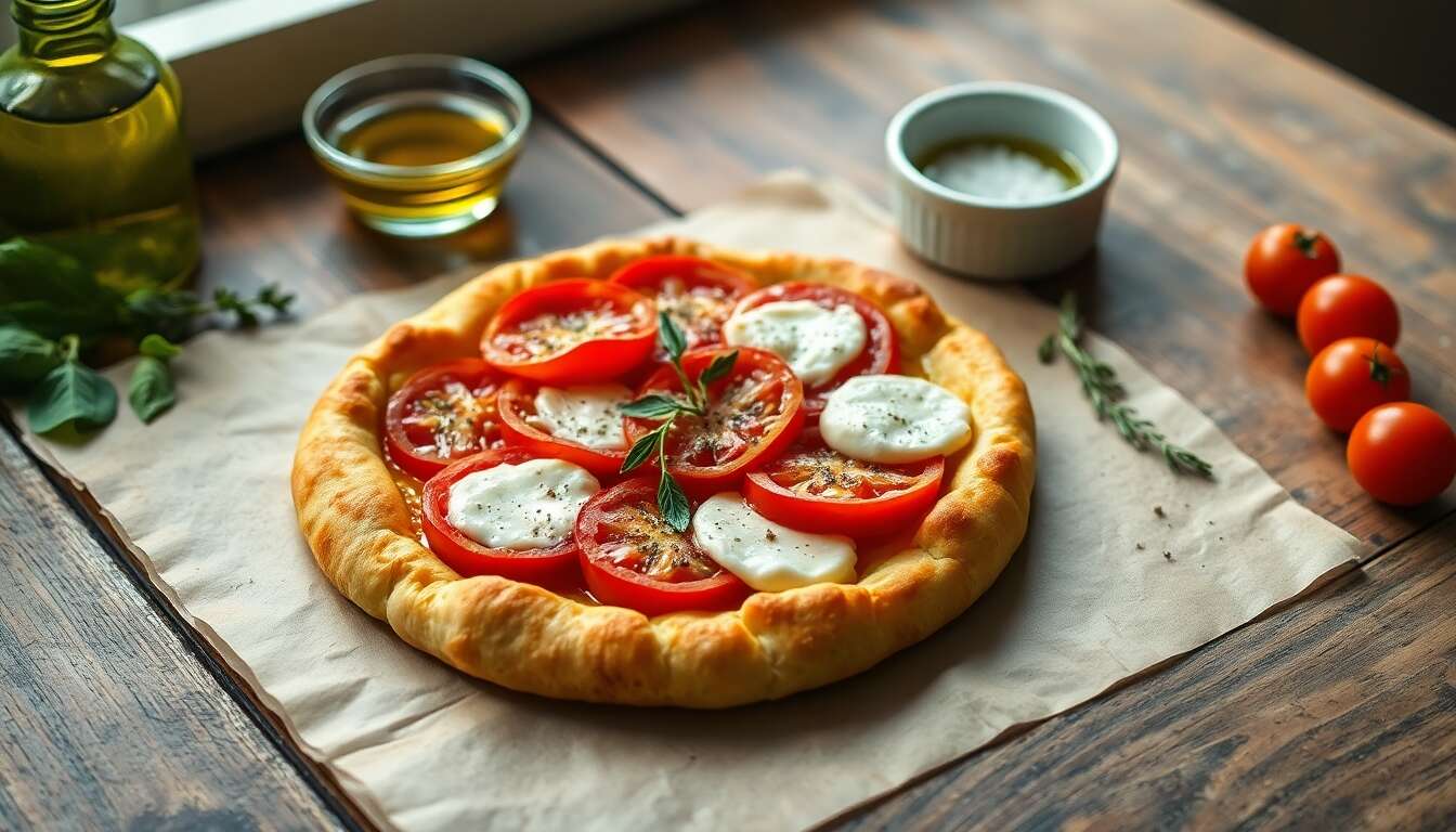 Tarte à la tomate et mozzarella : recette savoureuse
