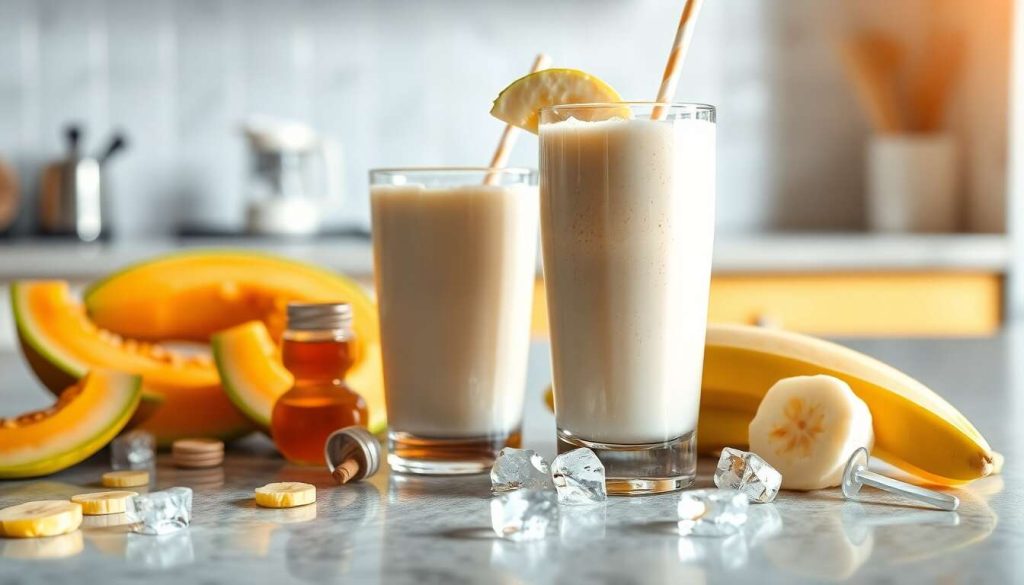 Smoothie melon, banane et lait de coco bio : recette rafraîchissante