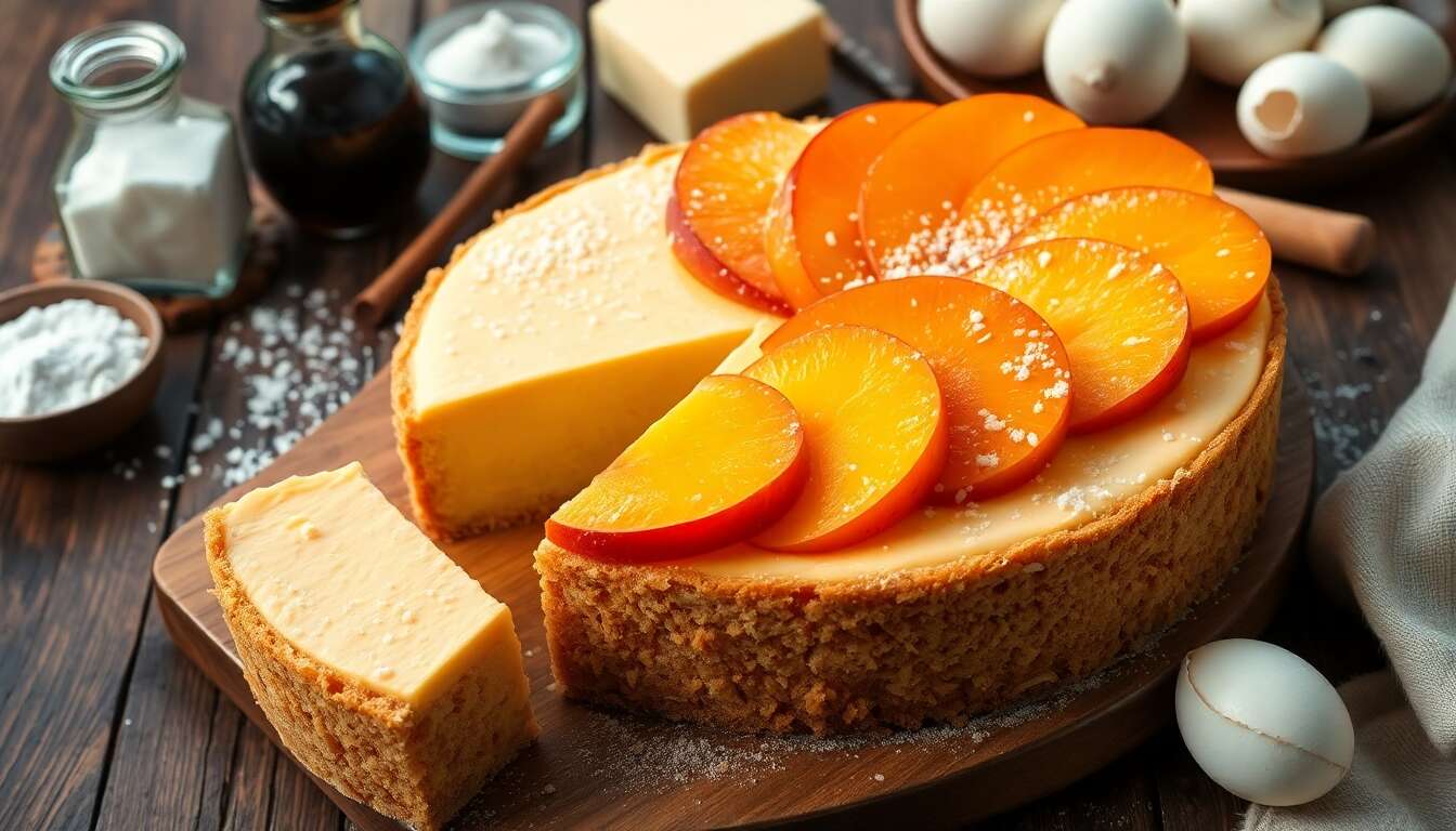 Cheesecake aux pêches : recette facile et savoureuse