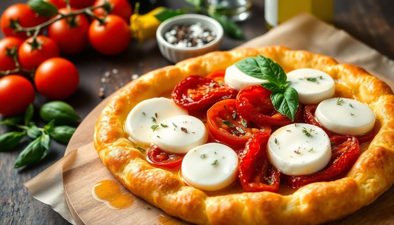 Recette de tarte tomates mozzarella savoureuse