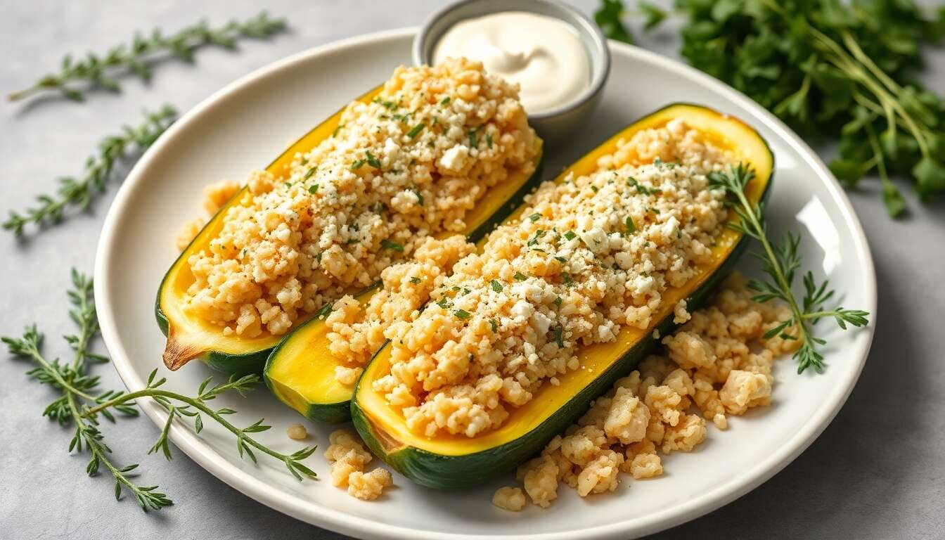 Courgettes farcies au poulet : recette facile et savoureuse