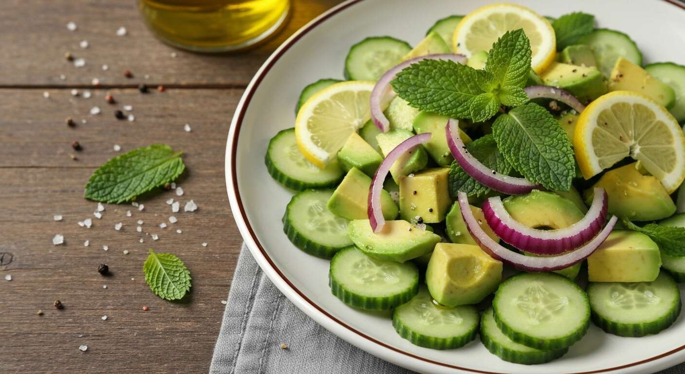 Salade de concombre et avocat : fraîcheur assurée