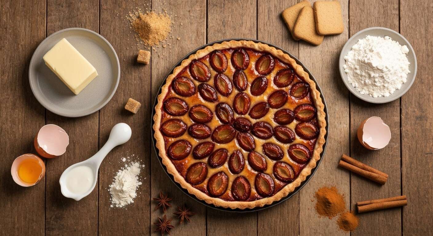 Tarte aux quetsches et pain d'épices : une recette parfumée