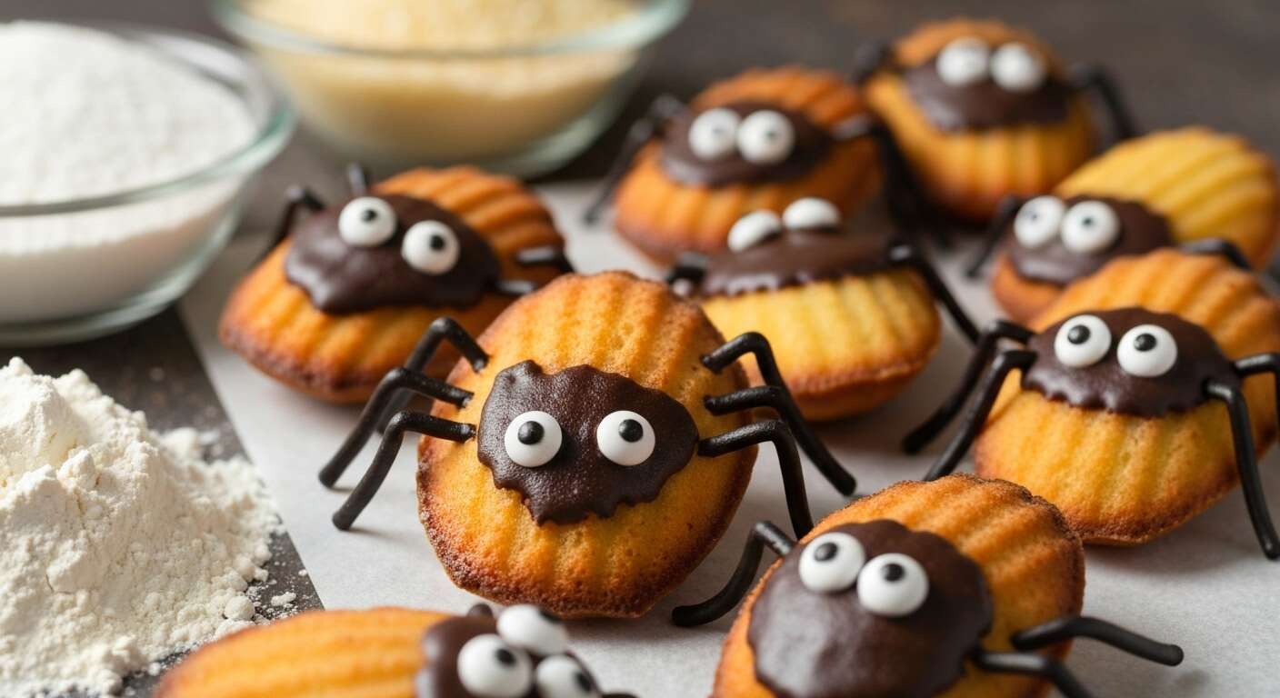 Madeleine araignée d'Halloween : recette facile et terrifiante
