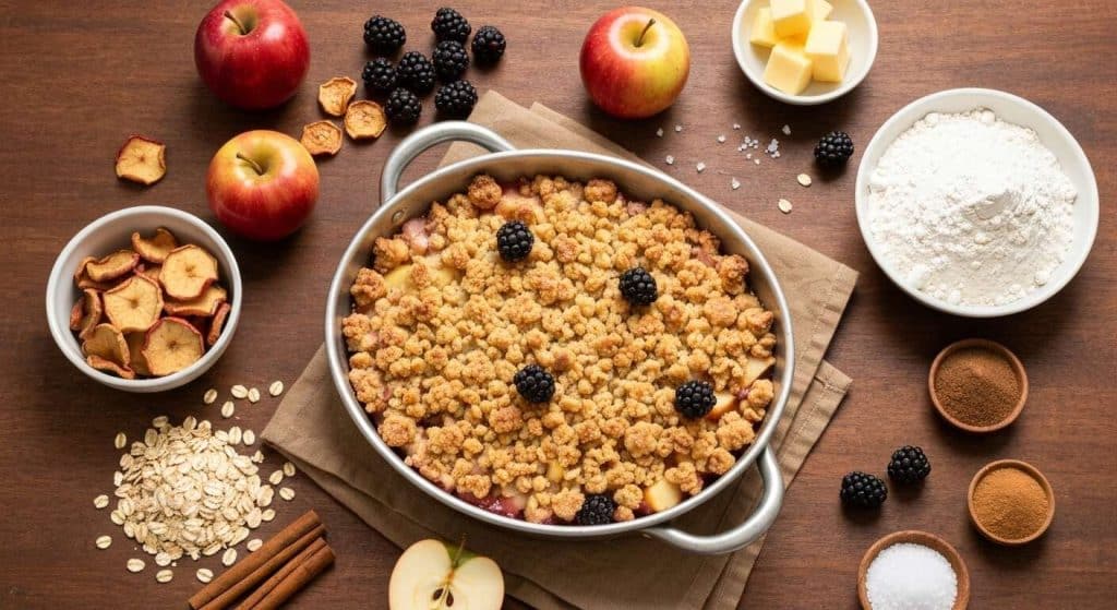 Crumble aux pommes et mûres : recette gourmande